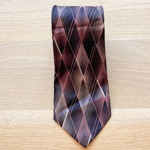 CRAZY HORSE Men's Vintage Black/Purple Diamond Geometric Silk Necktie sz OS